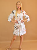 3/4 Sleeve Floral Dress